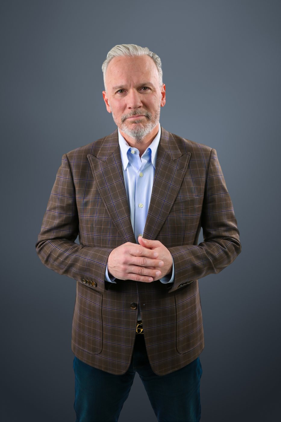 Glenn Fisher — Sport coat, open collar