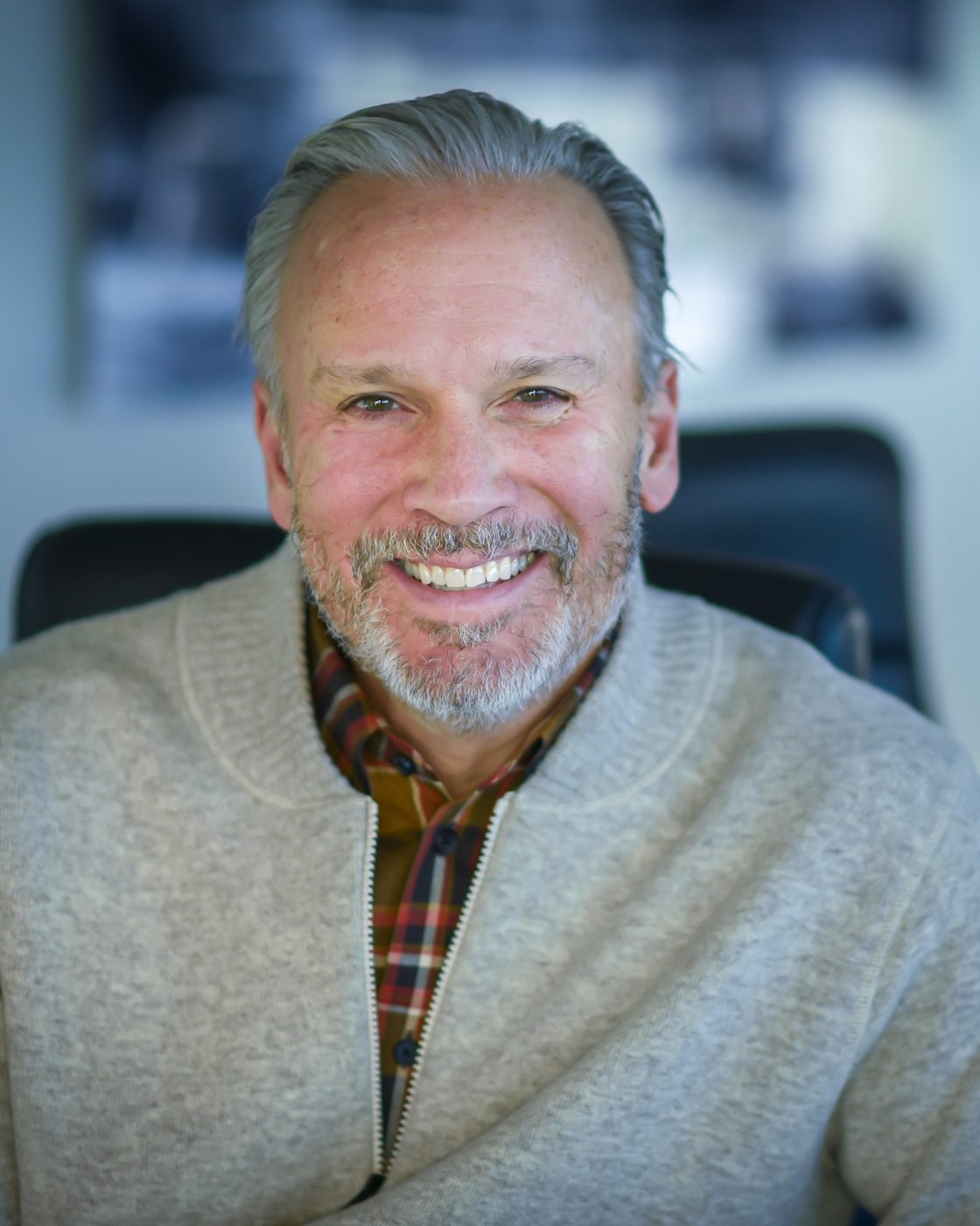 Glenn Fisher — Bomber knit over plaid